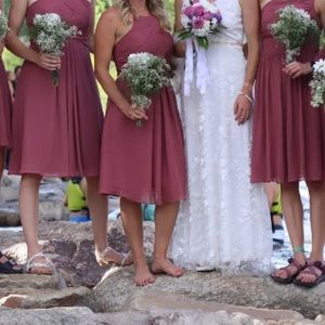 Azazie Desert Rose Adriana Bridesmaid dress